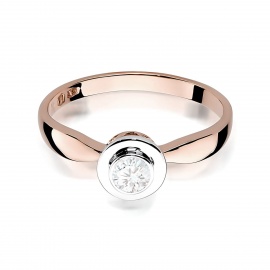 Pierścionek W0294 Diament Laboratoryjny 0,25ct różowe złoto