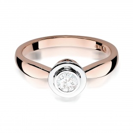 Pierścionek W0294 Diament Laboratoryjny 0,30ct różowe złoto