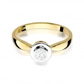 Pierścionek W0294 Diament Laboratoryjny 0,25ct żółte złoto