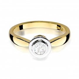 Pierścionek W0294 Diament Laboratoryjny 0,30ct żółte złoto