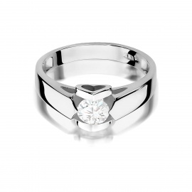 Pierścionek W0320 Diament Laboratoryjny 0,50ct białe złoto