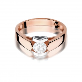 Pierścionek W0320 Diament Laboratoryjny 0,50ct różowe złoto