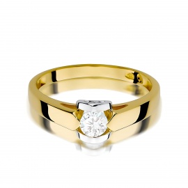 Pierścionek W0320 Diament Laboratoryjny 0,30ct żółte złoto