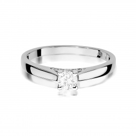 Pierścionek W0341 Diament Laboratoryjny 0,25ct białe złoto