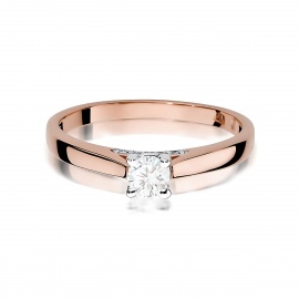 Pierścionek W0341 Diament Laboratoryjny 0,25ct różowe złoto