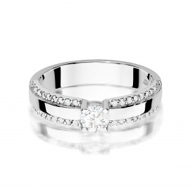 Pierścionek W0356 Diament Laboratoryjny 0,25ct białe złoto