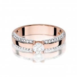 Pierścionek W0356 Diament Laboratoryjny 0,25ct różowe złoto
