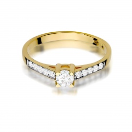 Pierścionek W0364 Diament Laboratoryjny 0,30ct żółte złoto