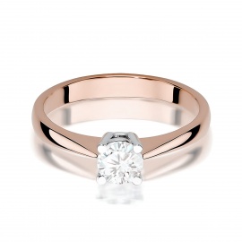 Pierścionek W0404 Diament Laboratoryjny 0,50ct różowe złoto
