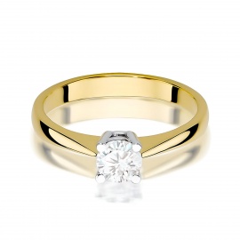 Pierścionek W0404 Diament Laboratoryjny 0,50ct żółte złoto
