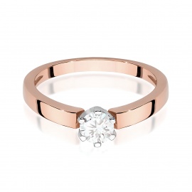 Pierścionek W0562 Diament Laboratoryjny 0,25ct różowe złoto