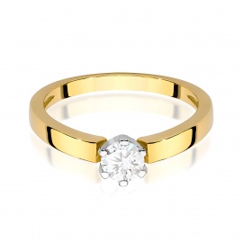Pierścionek W0562 Diament Laboratoryjny 0,25ct żółte złoto