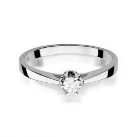 Pierścionek W0295 Diament Laboratoryjny 0,15ct białe złoto