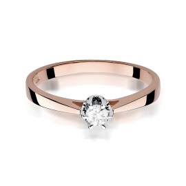 Pierścionek W0295 Diament Laboratoryjny 0,15ct różowe złoto