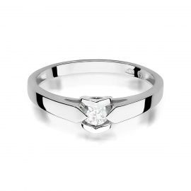 Pierścionek W0320 Diament Laboratoryjny 0,10ct białe złoto