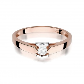 Pierścionek W0320 Diament Laboratoryjny 0,10ct różowe złoto