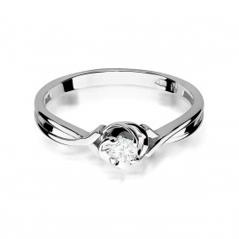 Pierścionek W0329 Diament Laboratoryjny 0,10ct białe złoto