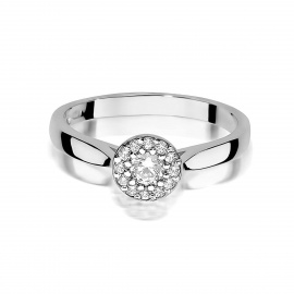 Pierścionek W0362 Diament Laboratoryjny 0,15ct białe złoto
