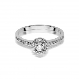 Pierścionek W0406 Diament Laboratoryjny 0,15ct białe złoto