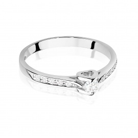 Pierścionek W0435 Diament Laboratoryjny 0,10ct białe złoto