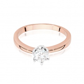 Pierścionek W0428 Diament Laboratoryjny 0,40ct różowe złoto