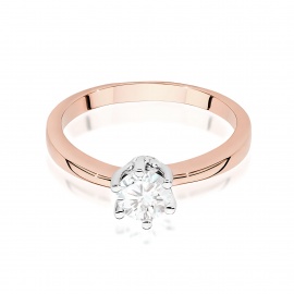 Pierścionek W0482 Diament Laboratoryjny 0,50ct różowe złoto