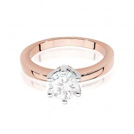 Pierścionek W0482 Diament Laboratoryjny 0,70ct różowe złoto