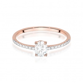 Pierścionek W0582 z diament laboratoryjny 0,30ct różowe złoto