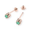 Kolczyki K0032 Szmaragd 2 x 0,15ct różowe złoto sztyft zakręcany
