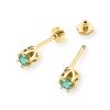 Kolczyki K0032 Szmaragd 2 x 0,15ct żółte złoto sztyft zakręcany