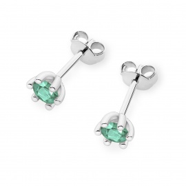 Kolczyki K0222 Szmaragd 2 x 0,15ct białe złoto