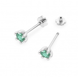 Kolczyki K0222 Szmaragd 2 x 0,30ct białe złoto sztyft zakręcany