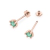 Kolczyki K0222 Szmaragd 2 x 0,30ct różowe złoto sztyft zakręcany