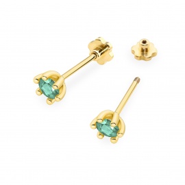 Kolczyki K0222 Szmaragd 2 x 0,30ct żółte złoto sztyft zakręcany
