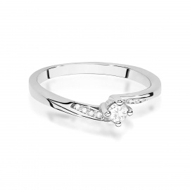 Pierścionek W0262 Diament 0,10ct białe złoto