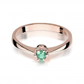 Pierścionek W0111 Szmaragd 0,15ct różowe złoto