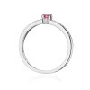 Pierścionek W0288 Różowy Topaz 0,15ct białe złoto