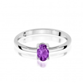 Pierścionek W0685 Ametyst 0,40ct białe złoto