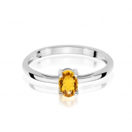 Pierścionek W0685 Cytryn 0,60ct białe złoto
