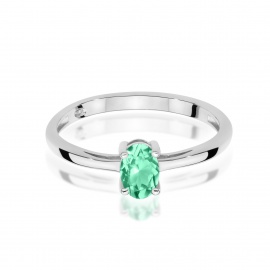 Pierścionek W0685 Szmaragd 0,40ct białe złoto