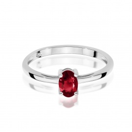 Pierścionek W0685 Granat 0,50ct białe złoto