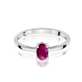 Pierścionek W0685 Rodolit 0,50ct białe złoto