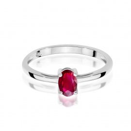 Pierścionek W0685 Rubin 0,60ct białe złoto