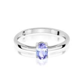 Pierścionek W0685 Tanzanit 0,40ct białe złoto