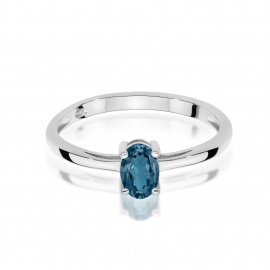 Pierścionek W0685 Topaz London Blue 0,50ct białe złoto