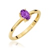 Pierścionek W0685 Ametyst 0,40ct żółte złoto