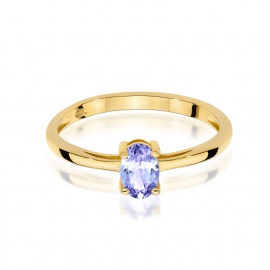 Pierścionek W0685 Tanzanit 0,40ct żółte złoto