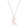 Naszyjnik N0069 z diamentami - litera K - różowe złoto