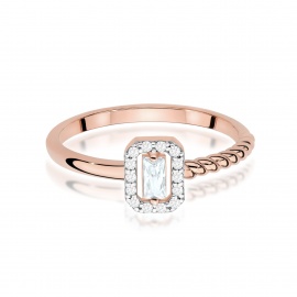 Pierścionek W0707 Diament 0,13ct różowe złoto