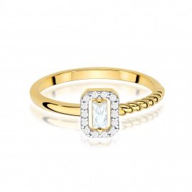 Pierścionek W0707 Diament 0,13ct żółte złoto